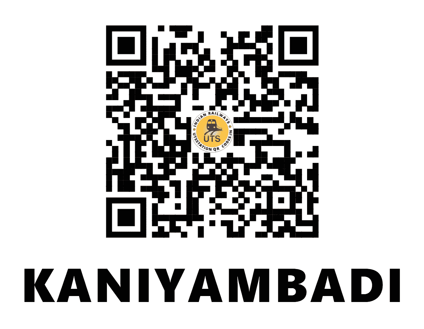 UTS QR Code for KANIYAMBADI - KNB - SR (TAMIL NADU)